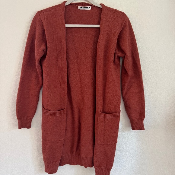 Burnt Orange Cardigan Sweater - Picture 1 of 7